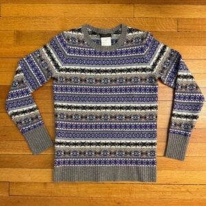 Henri Bendel Vintage Sample Multicolor Fairisle Crewneck Sweater